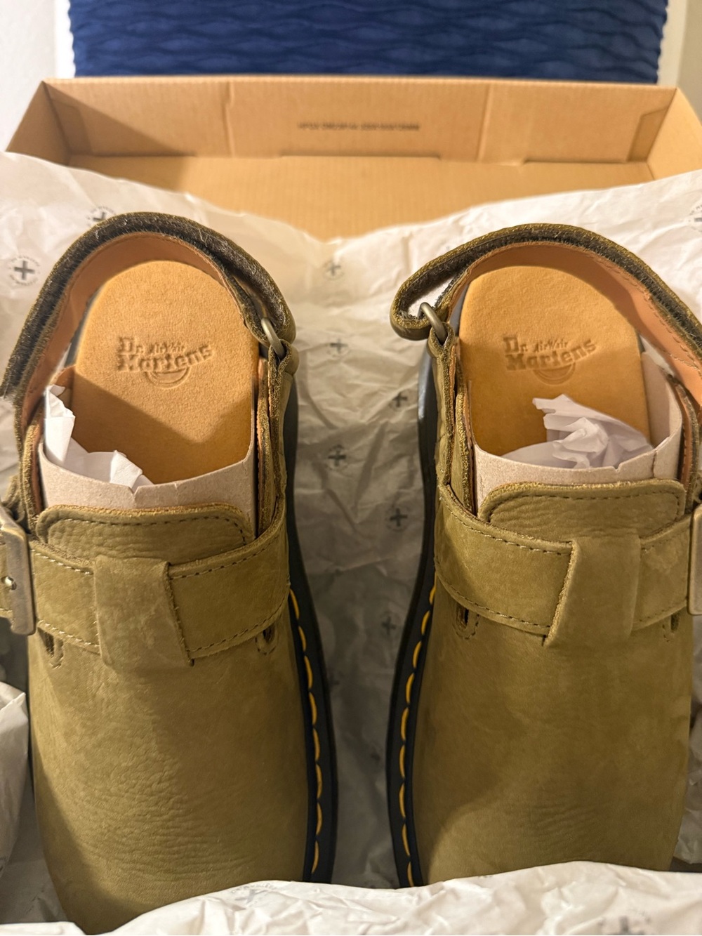 Dr. Martens Jorge II Muted Olive Nubuck Mules Women’s 8 Men’s 7 NIB - Picture 7 of 10